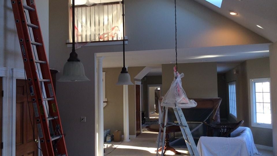 in-progress photo of professional interior painting project
