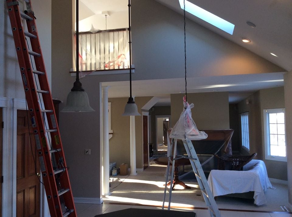 in-progress photo of professional interior painting project
